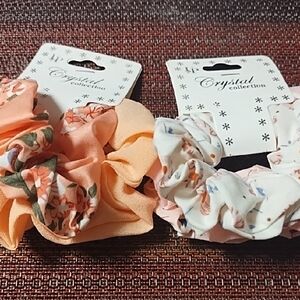 No Boundaries Satin Peach Bow and Pastel Blue Hair Clips Set